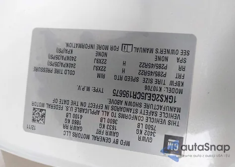 2012 GMC Yukon Hybrid Denali z USA, uszkodzony, nr VIN 1GKS2GEJ5CR195675